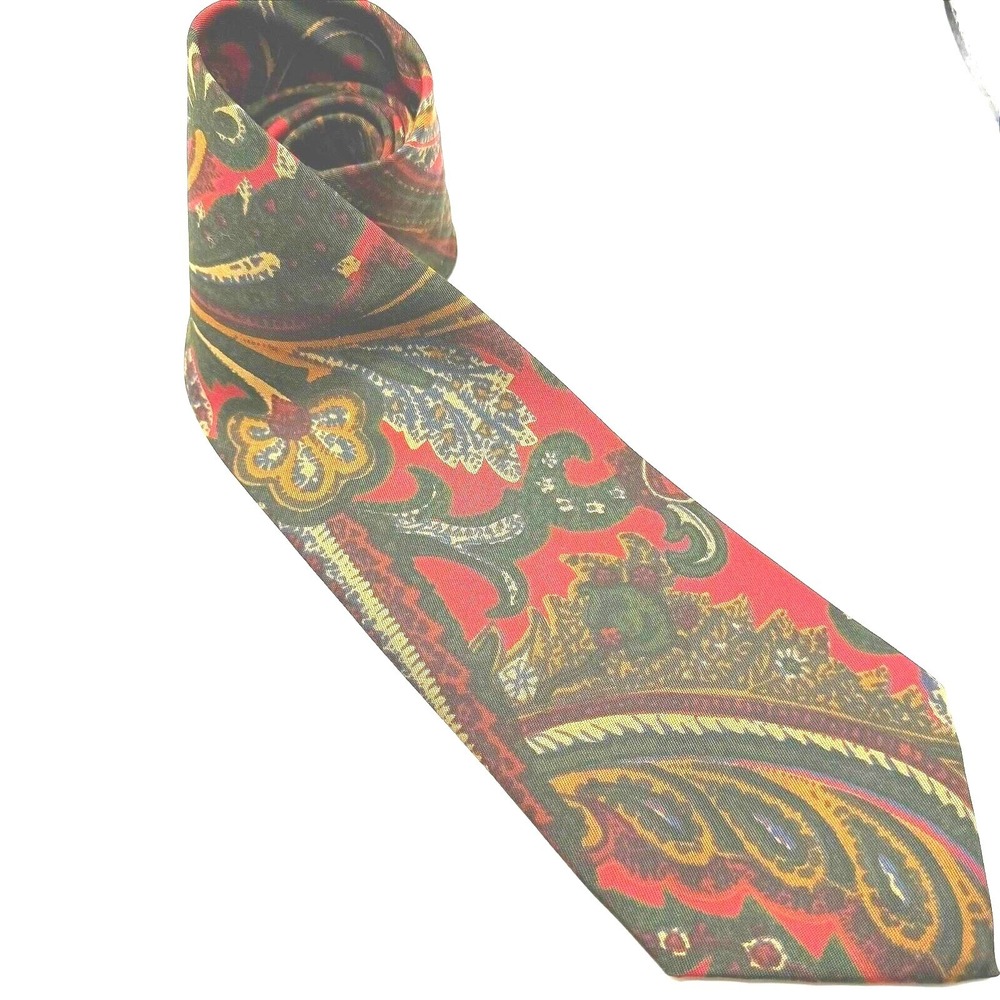 XMI Necktie Hand Made 100% Silk Men's Paisley Tie Made In USA Italy Fabric
